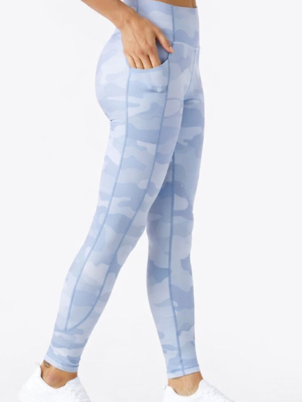 Glyder French Blue Camo Taper Athletic Leggings Size Medium